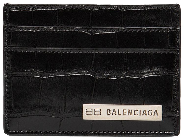 Balenciaga Plate Card Holder Black