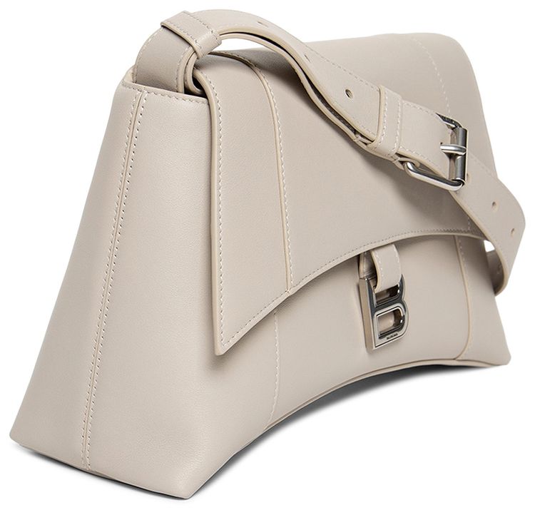 Balenciaga Small Soft Hourglass Shoulder Bag Cold Beige