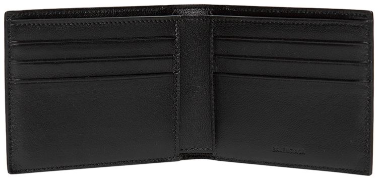 Balenciaga Plate Square Fold Wallet Black