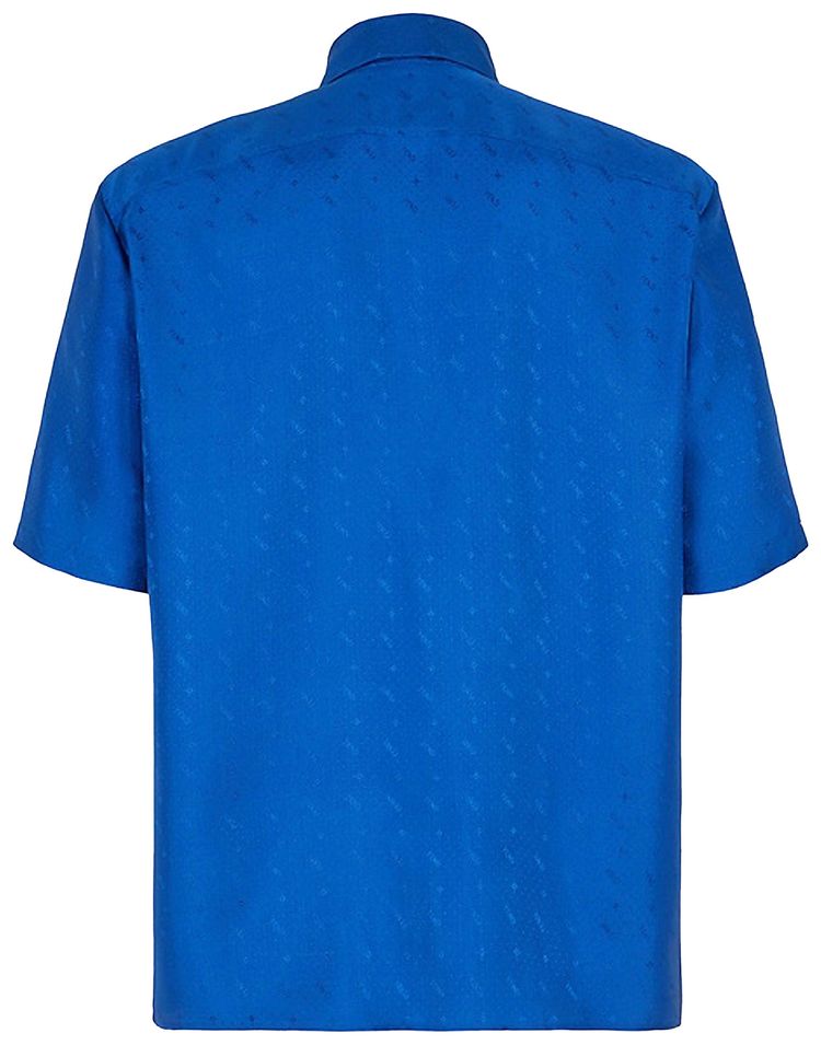 Fendi Silk Short Sleeve Shirt Zaffiro