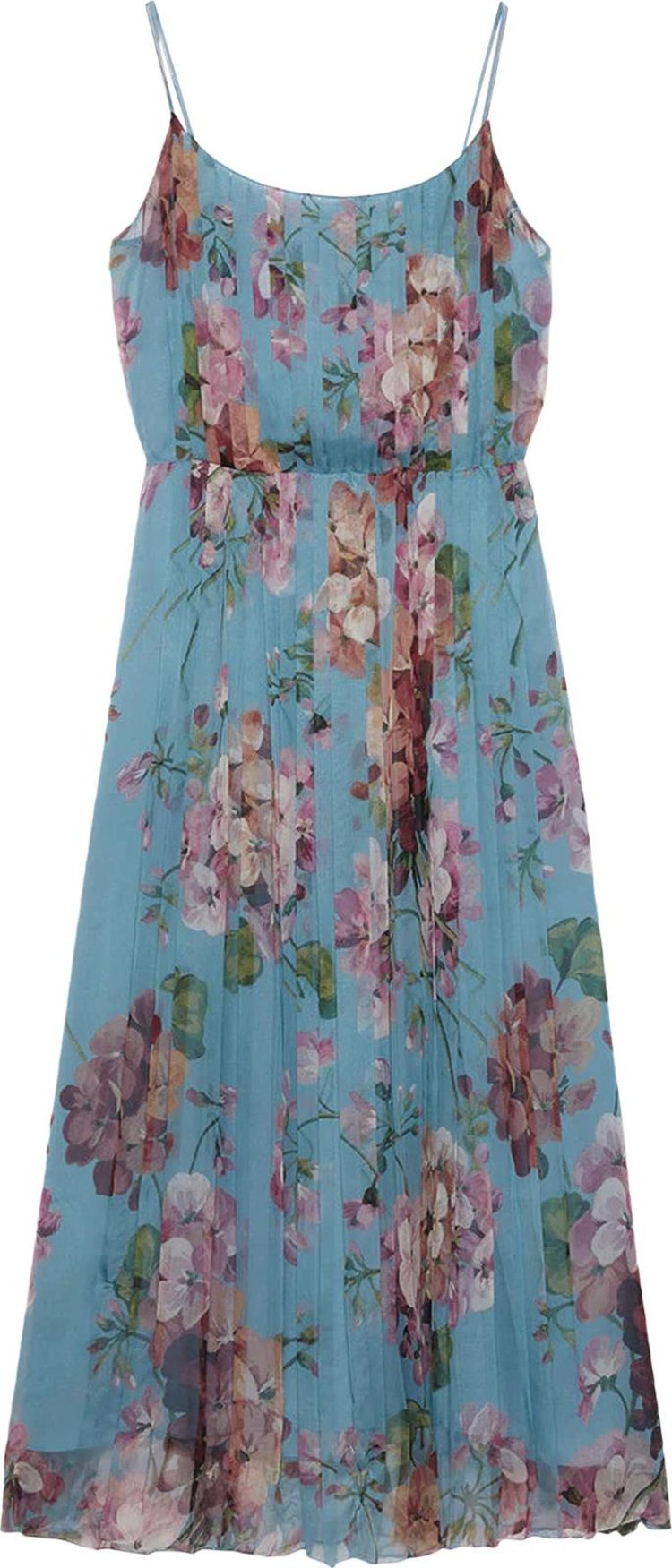 Gucci 2015 Re-Edition Floral Chiffon Dress 'Clear Sky Printed'