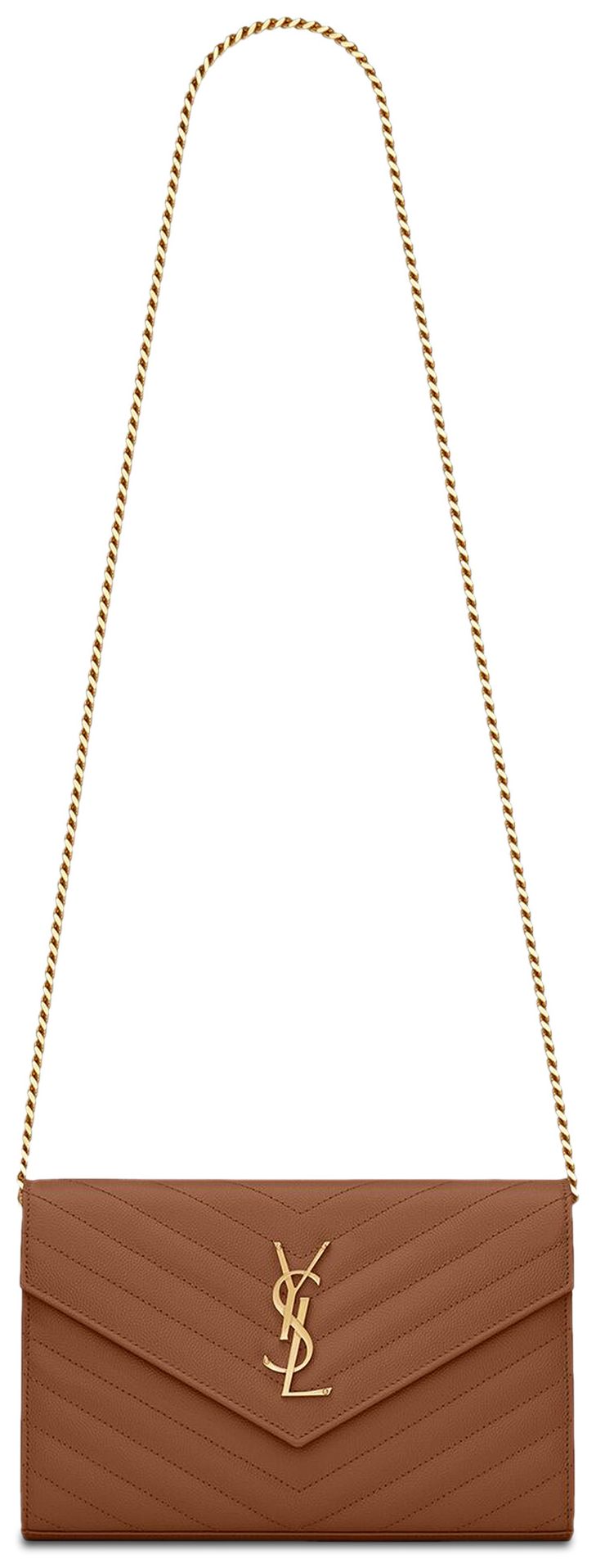 Saint Laurent Monogram Chain Wallet Naturel Dark