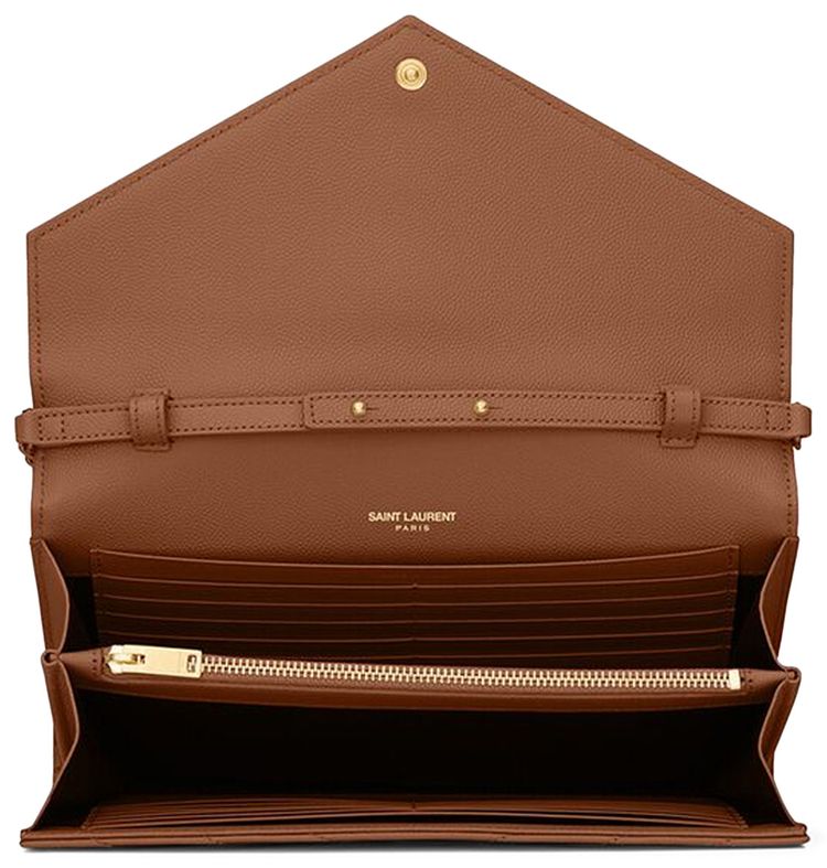 Saint Laurent Monogram Chain Wallet Naturel Dark