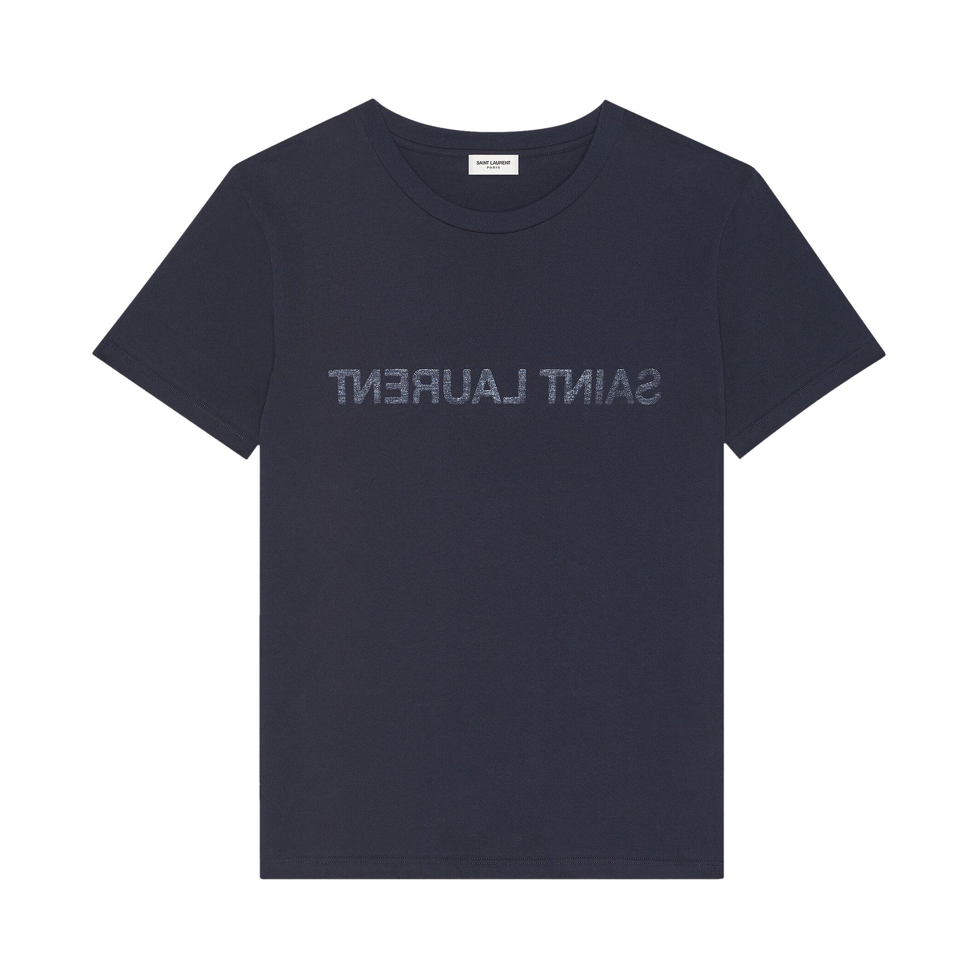 Saint Laurent Reverse T-Shirt 'Marine/Naturel' | GOAT