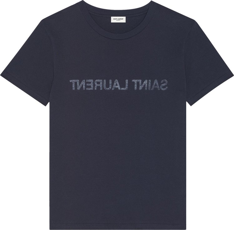 Saint Laurent Reverse T-Shirt 'Marine/Naturel'