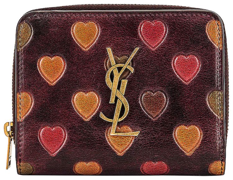 Saint Laurent Zip Wallet Vintage MahoganyUmbra