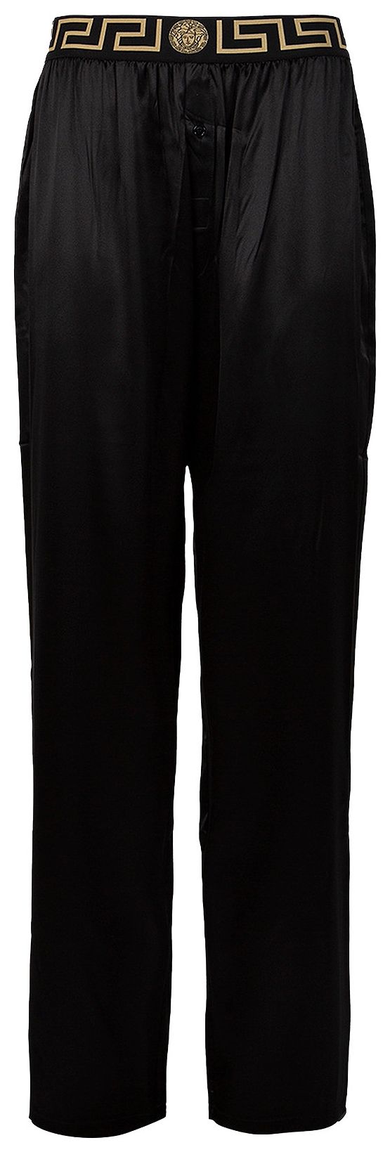 Versace Logo Waistband Pajama Pant Black
