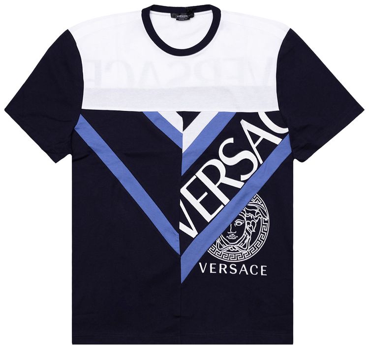 Buy Versace Logo TShirt 'Black White' 1001412 1A01041 6U300 GOAT