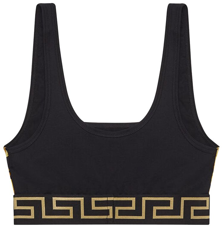 Versace Greca Border Sports Bra Black