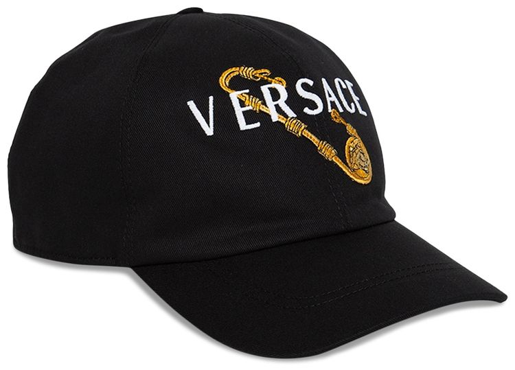 Versace Medusa Pin Logo Baseball Cap Black