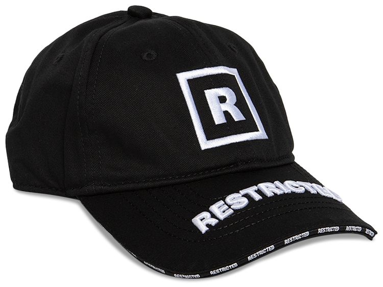 Vetements 18 Restricted Logo Baseball Cap BlackWhite