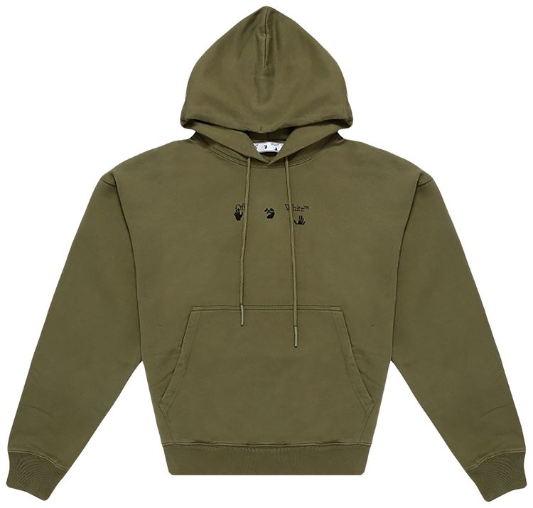 Off White Negative Mark Skate Hoodie GreenBlack
