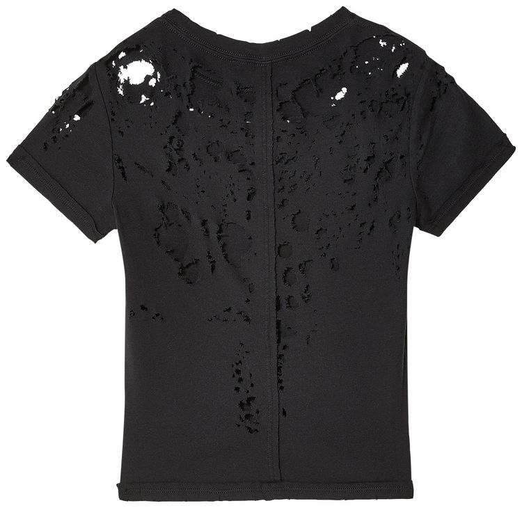 Eckhaus Latta Lapped Baby Tee Destroyed Black