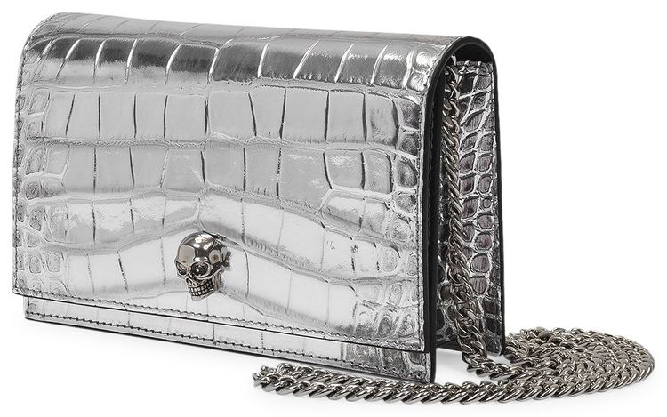 Alexander McQueen Skull Mini Bag Metallic Silver