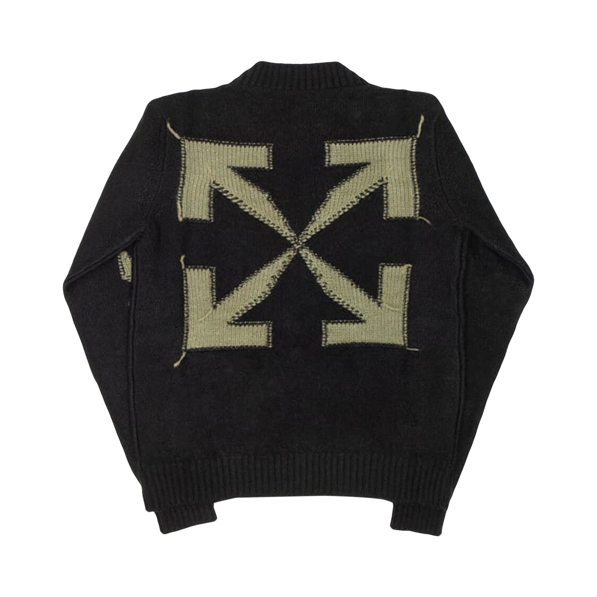 Buy Off-White Reverse Arrow Diag Knit Crewneck 'Black/Green