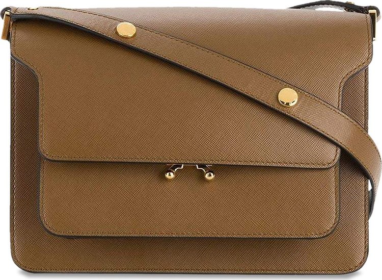 TRUNK medium bag in grey brown and orange leather