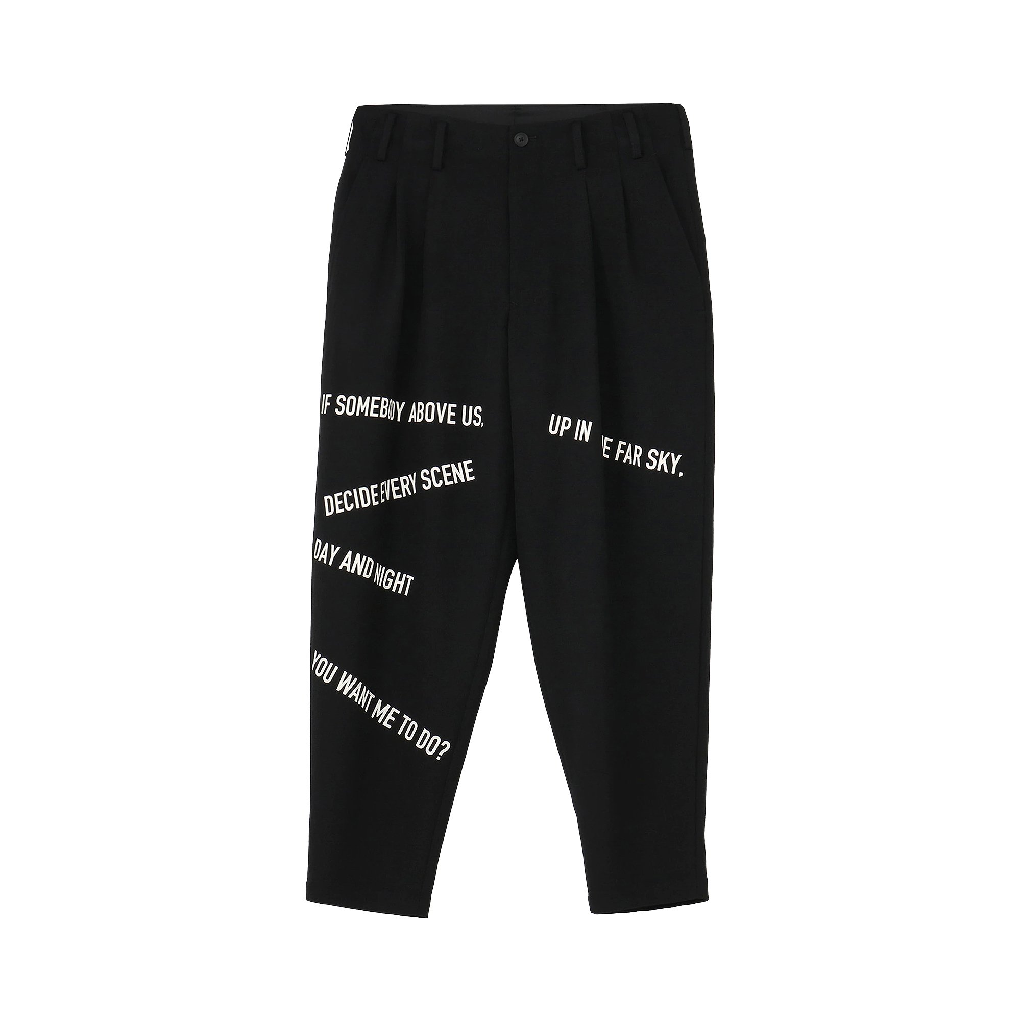 Buy Yohji Yamamoto Message Print Pants 'Black' - HX P44 116 | GOAT