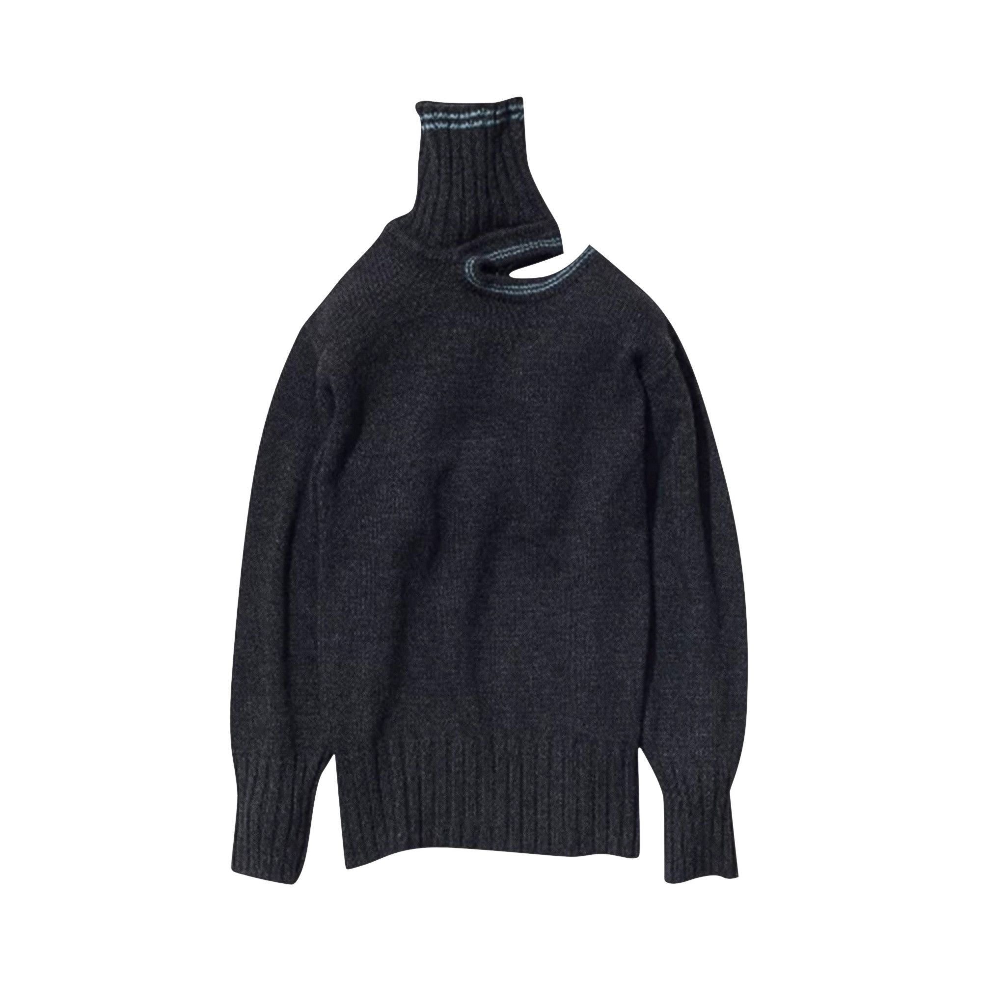 Buy Y/Project Double Neck Oversized Sweater 'Dark Grey/Blue