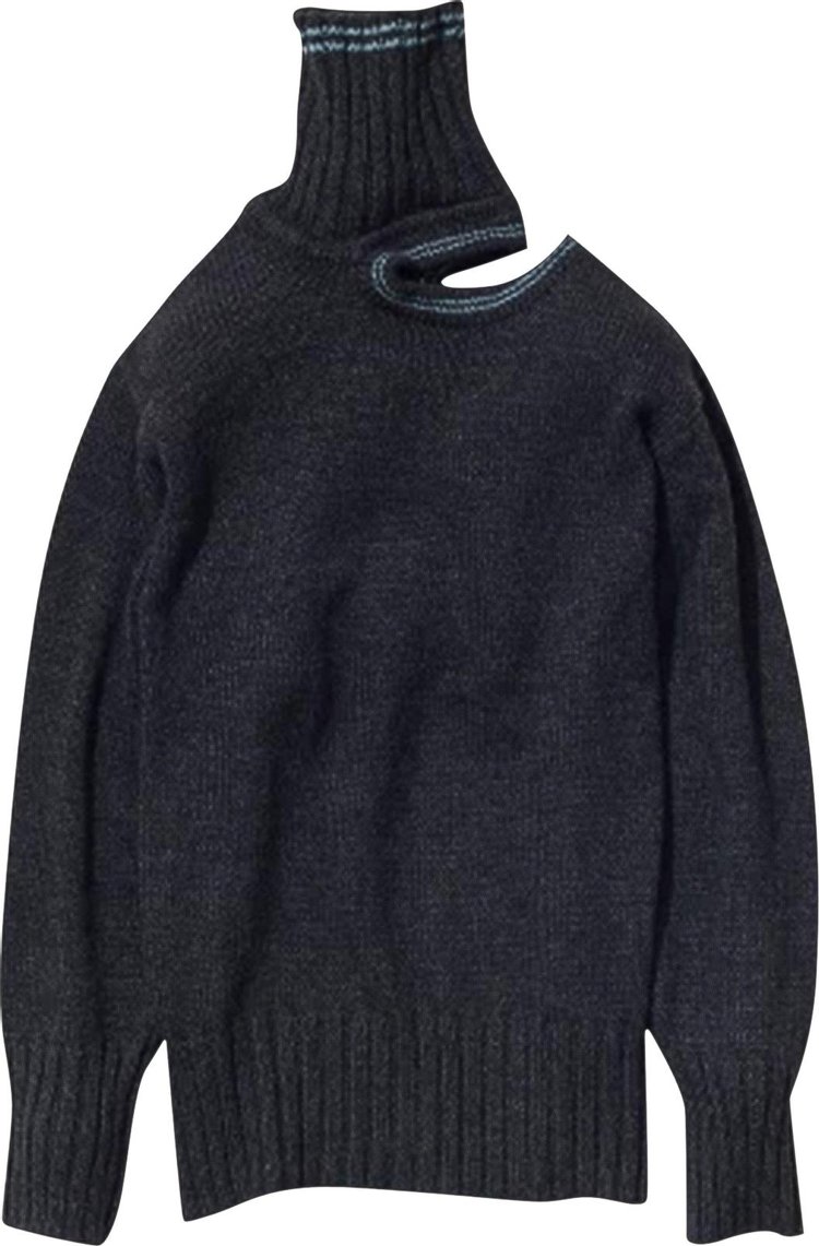 Y/Project Double Neck Oversized Sweater 'Dark Grey/Blue'