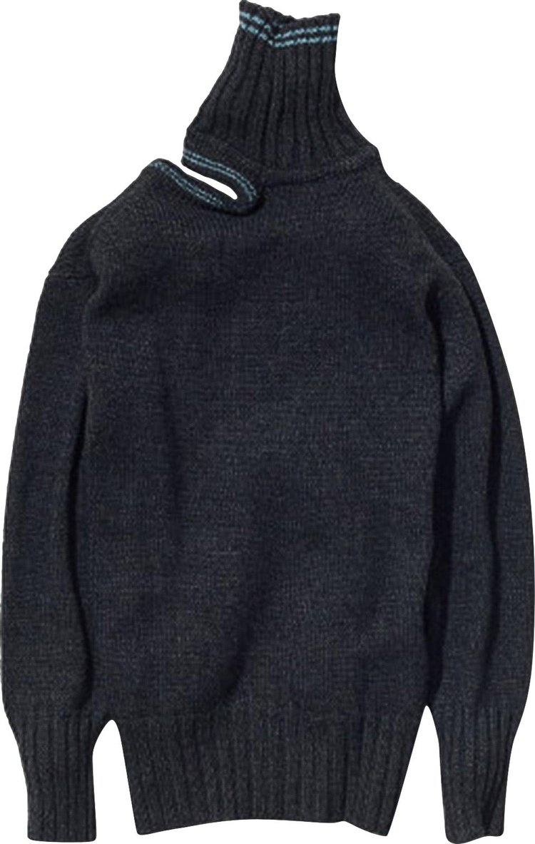 YProject Double Neck Oversized Sweater Dark GreyBlue