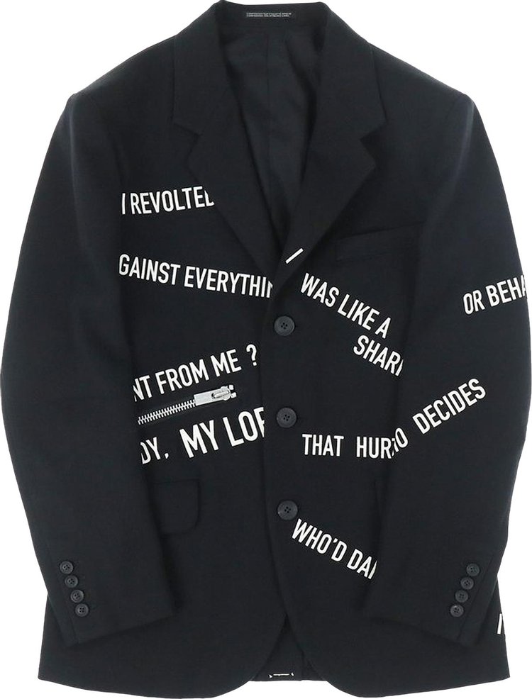 Yohji Yamamoto Pour Homme Messagge Print Jacket 'Black'