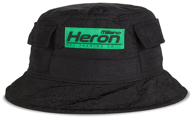 Heron Preston HP Trading Crinkle Bucket Hat BlackGreen