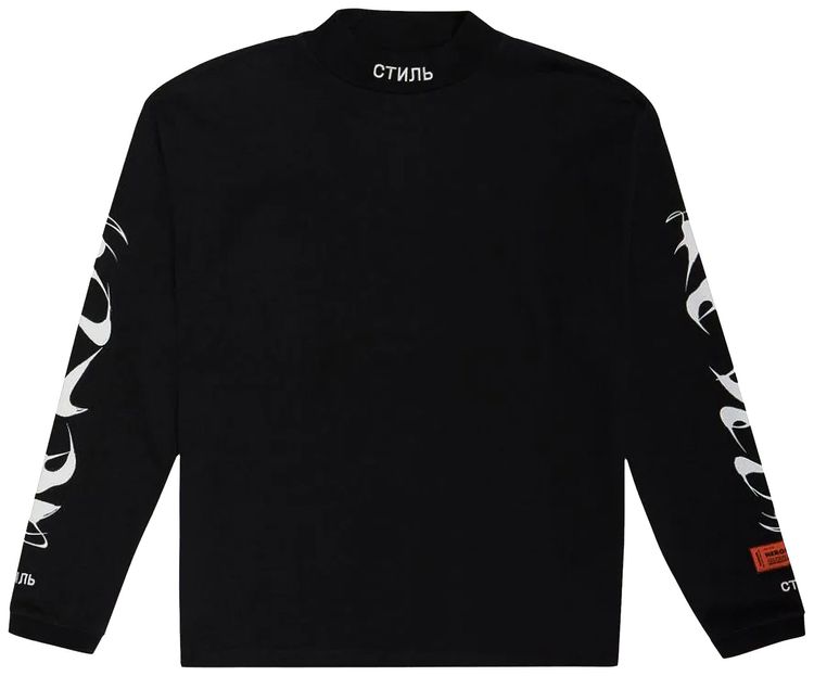 Heron Preston HP Brush Long Sleeve Turtleneck BlackWhite