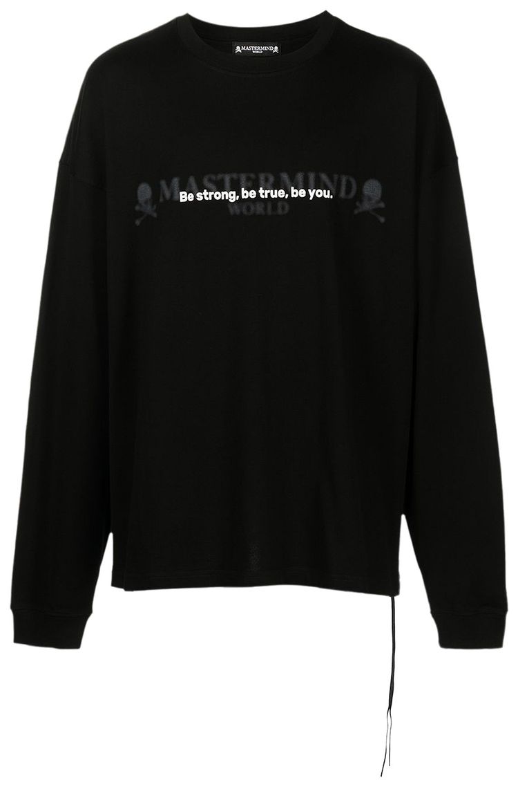 Mastermind World Slogan Long Sleeve T Shirt Black