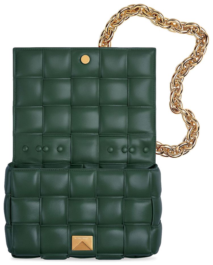 Bottega Veneta Chain Cassette Bag Raintree Gold