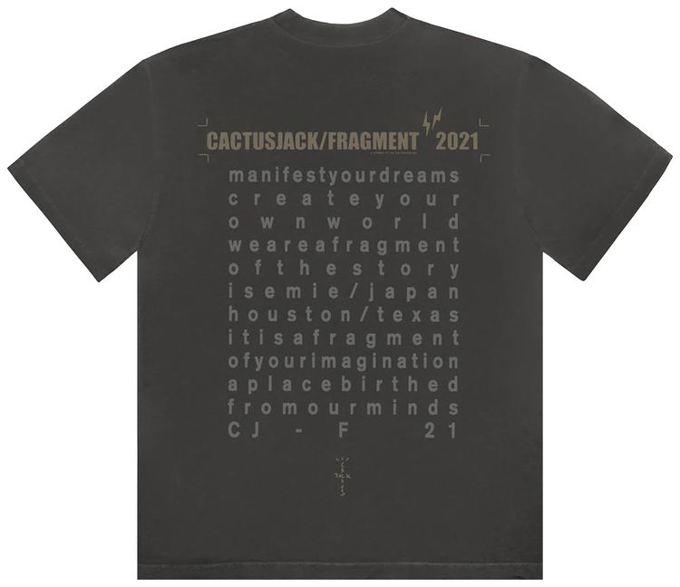 Cactus Jack by Travis Scott For Fragment Create Tee Black