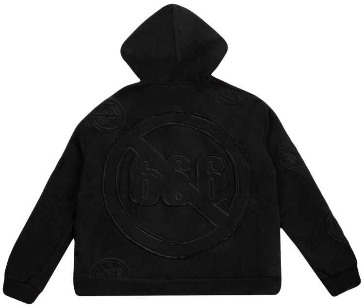 Who Decides War Anti 666 Logo Hooded Sweatshirt Black