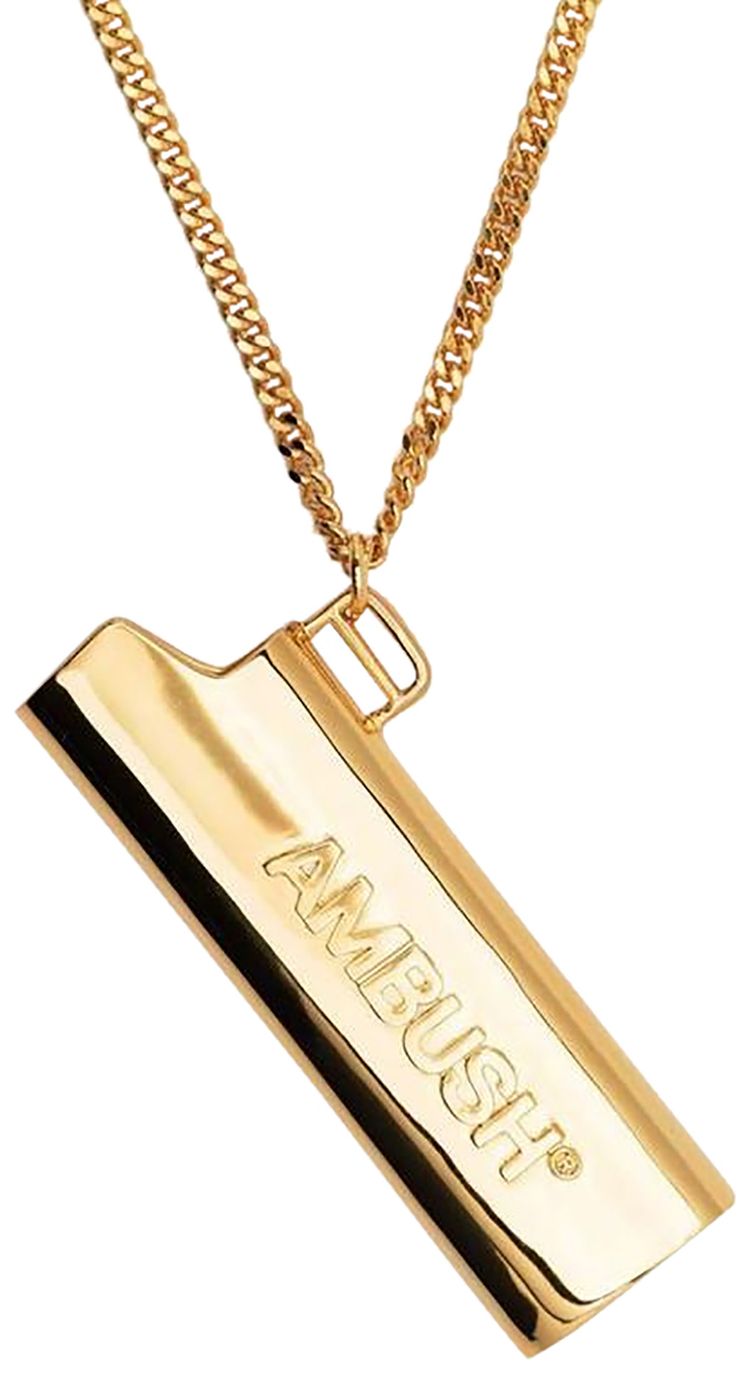 Ambush Logo Lighter Pendant Necklace Gold