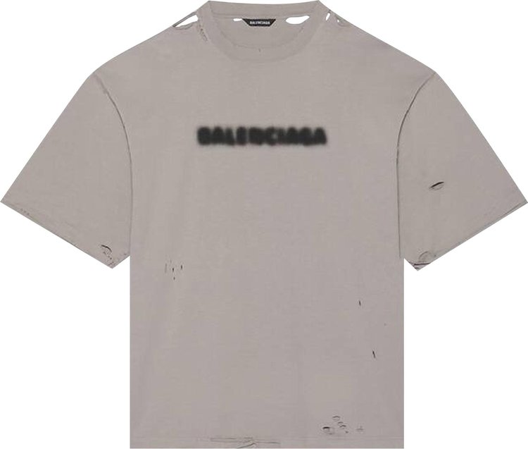 Balenciaga Blurry Wide Fit T-Shirt 'Steel Grey/Black'
