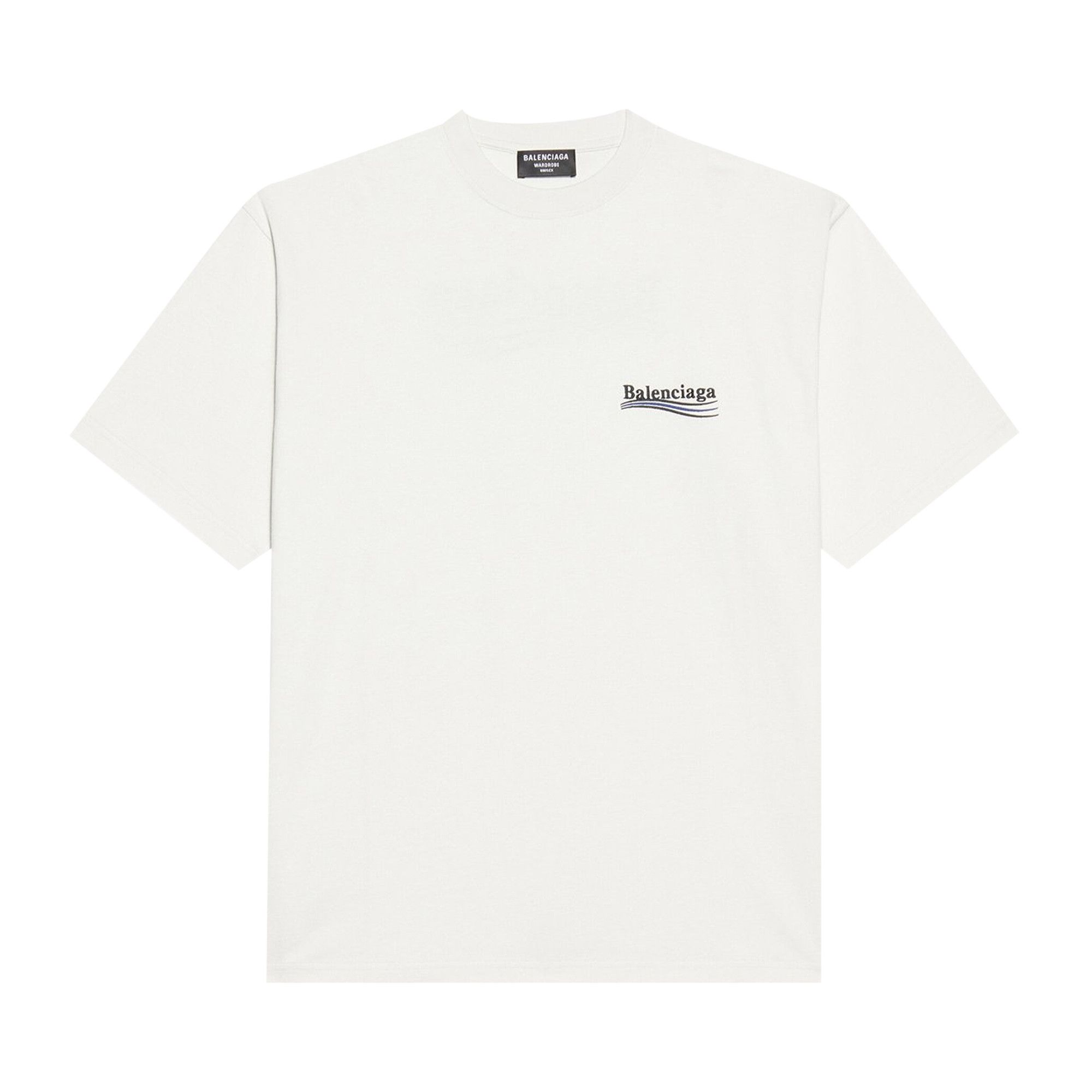 Size xl Balenciaga Political Campaign Large Fit T-Shirt 'Dirty  White/Blk/Blue'