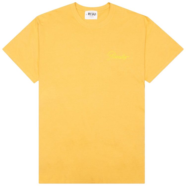 Awake NY Logo Short Sleeve T Shirt Yellow
