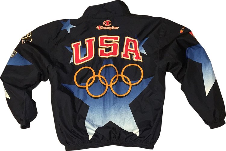 Vintage Champion Olympics Team Jacket Black