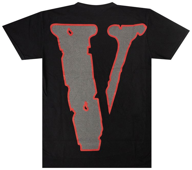 Vlone x Juice WRLD Black Man Of The World Short Sleeve T Shirt BlackRed