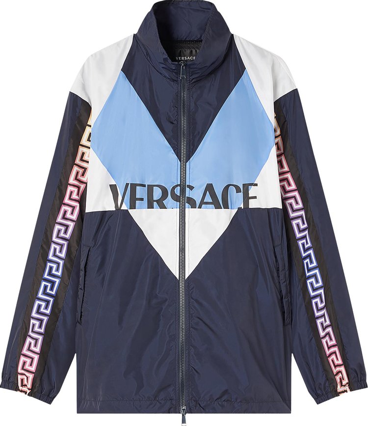 Versace Logo Print Jacket 'Navy/Multicolor'