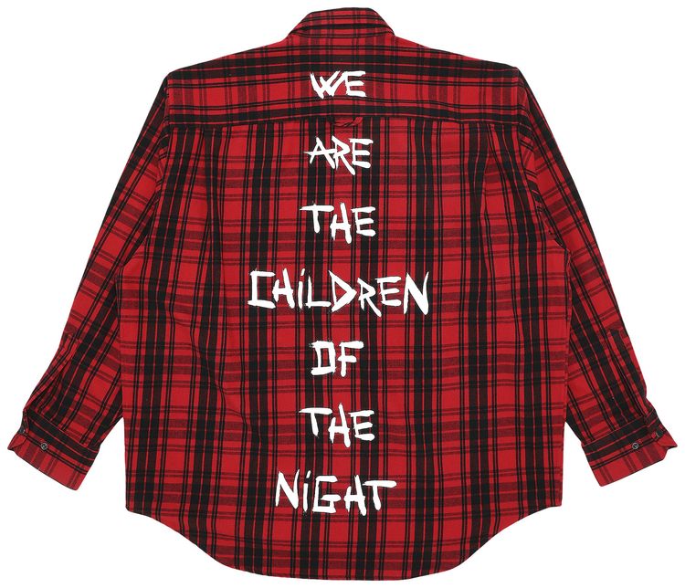 Vetements AnarchyChildren Of The Night Flannel Shirt Red Check