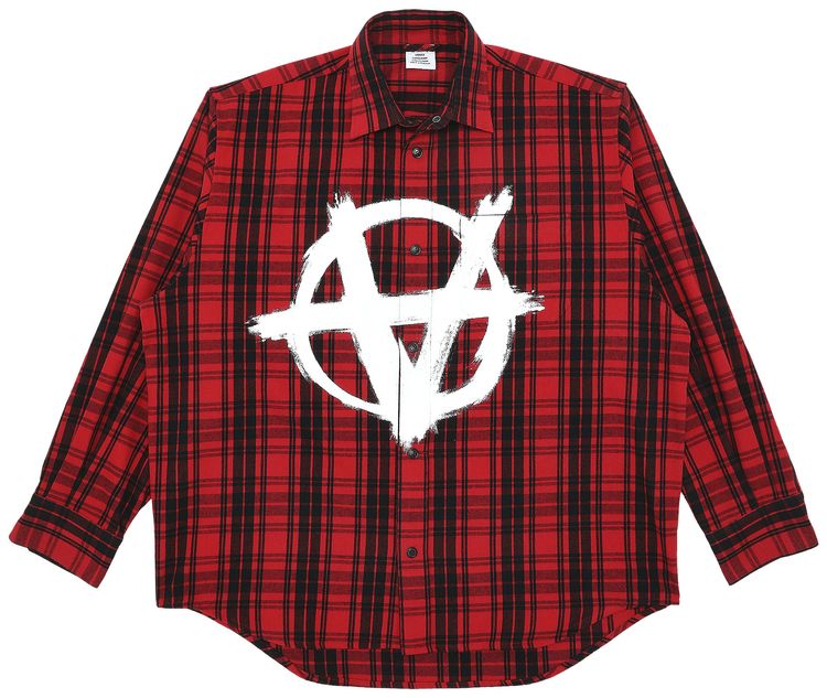 Vetements AnarchyChildren Of The Night Flannel Shirt Red Check