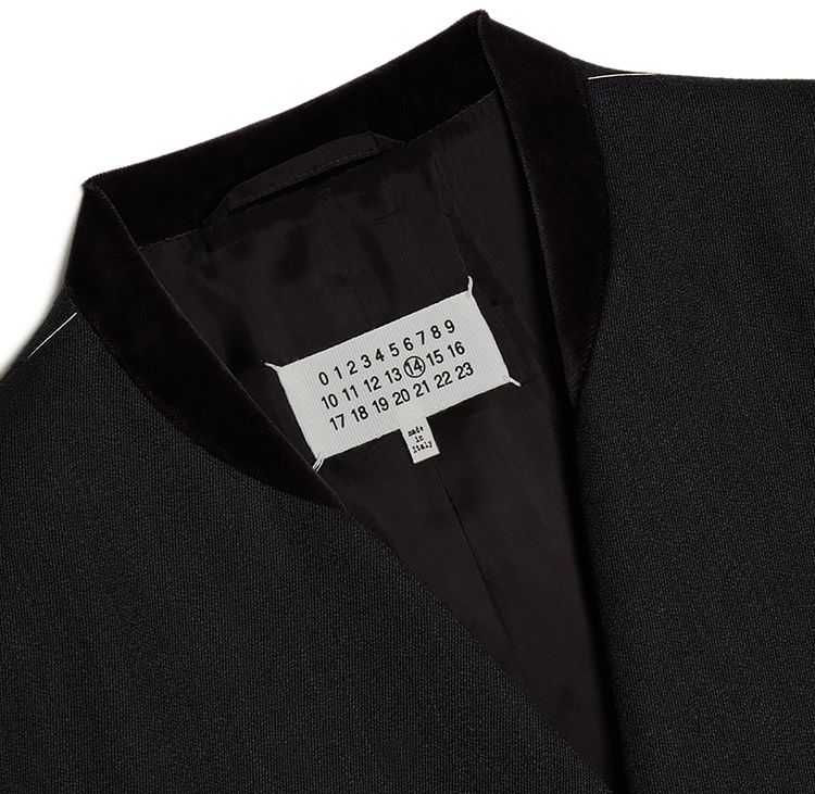 Maison Margiela Collarless Coat Charcoal