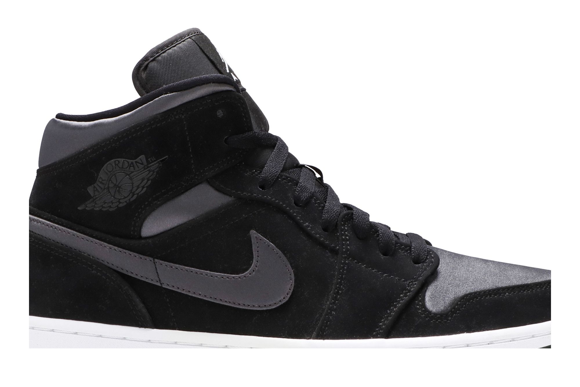 Air jordan 1 mid black and grey hot sale