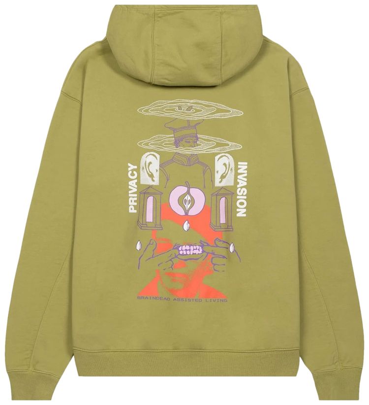 Brain Dead Life Fluids Hooded Sweatshirt Olive
