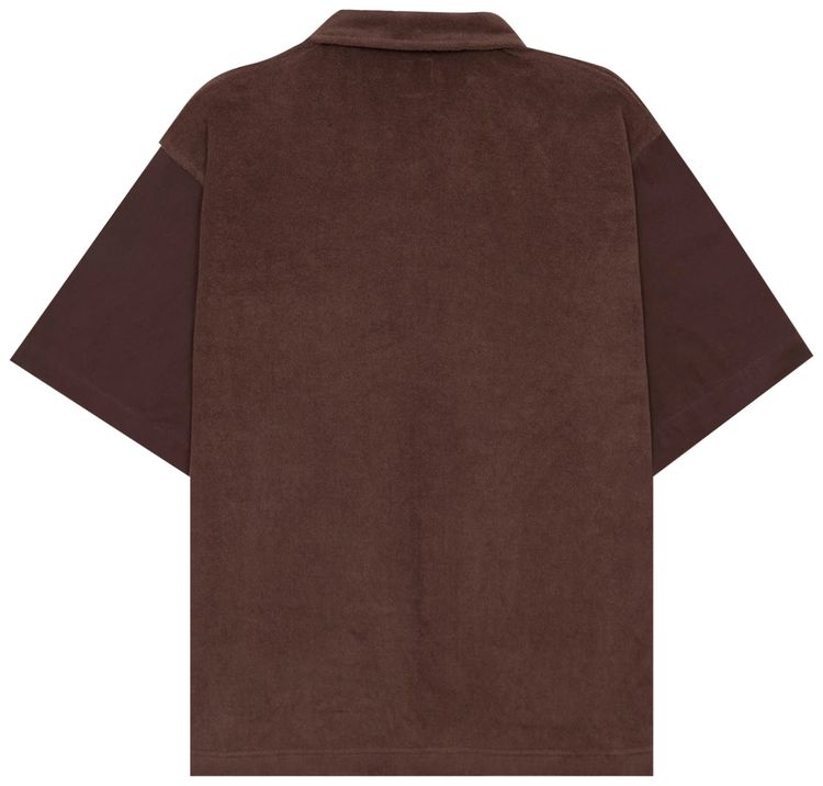 Brain Dead Half Zip Racing Shirt Brown