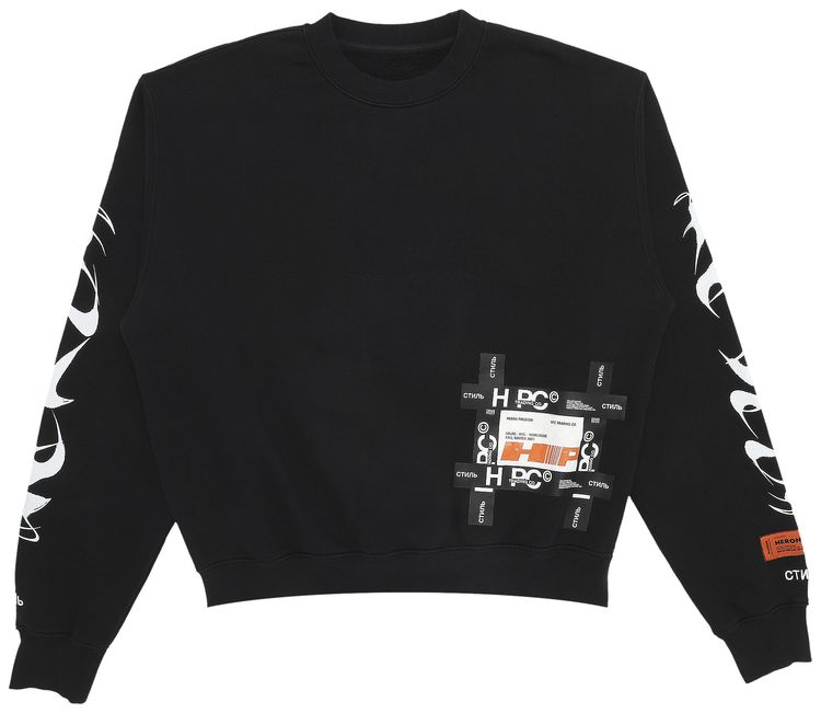 Heron Preston HP Brush Crewneck BlackWhite