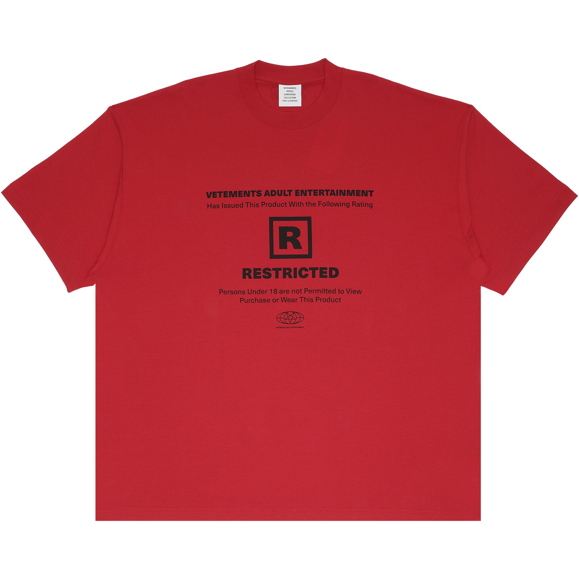 Buy Vetements 18+ Restricted T-Shirt 'Red' - UA52TR390R RED | GOAT