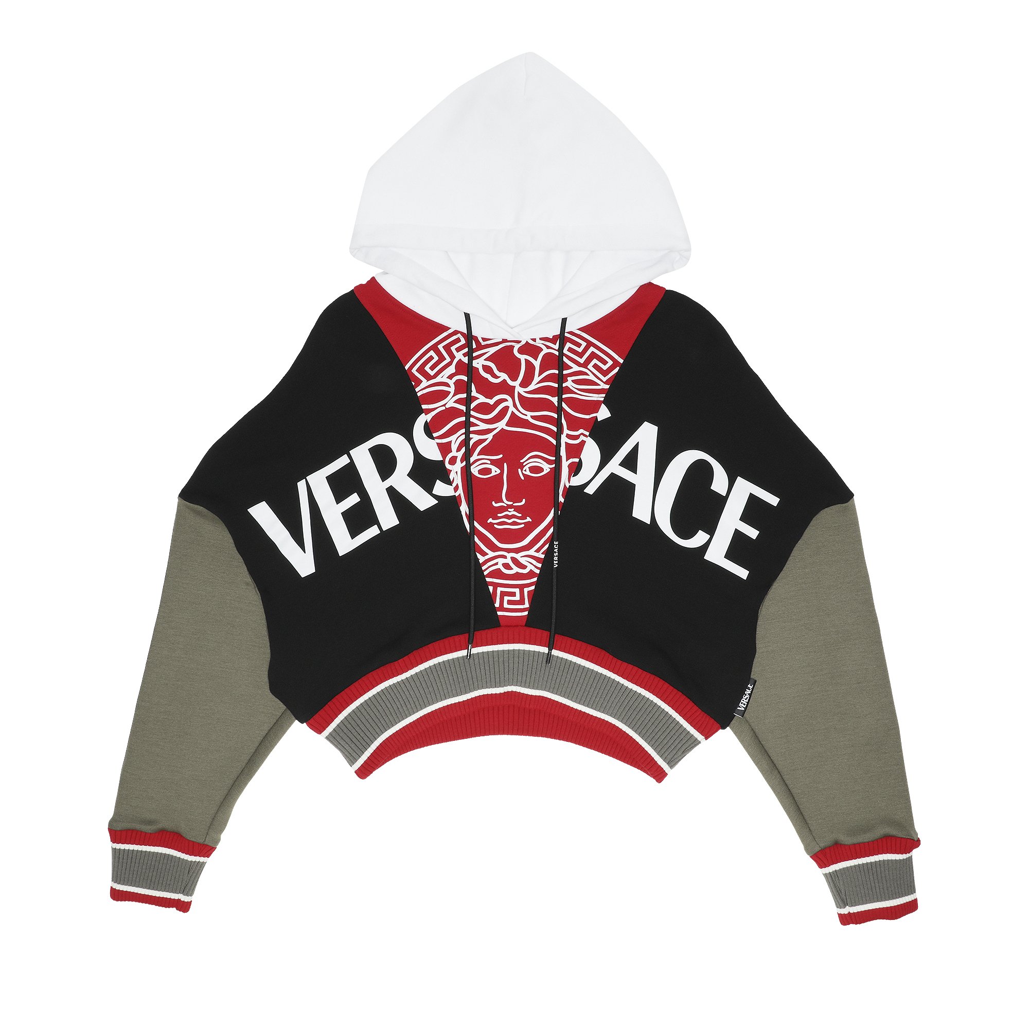 Versace Logo Hoodie 'Khaki/Black/Red/White' | GOAT