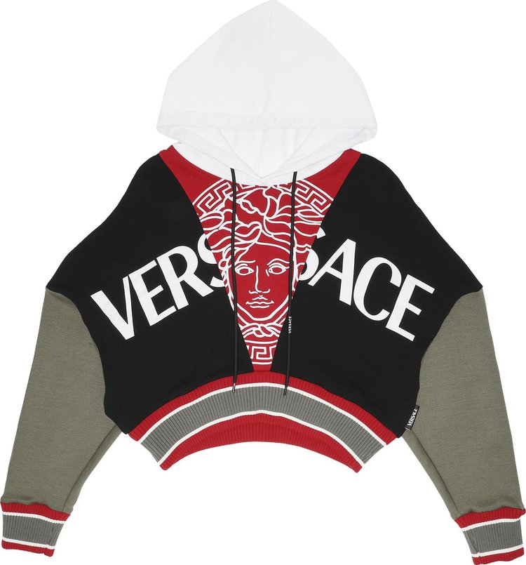 Versace Logo Hoodie 'Khaki/Black/Red/White'