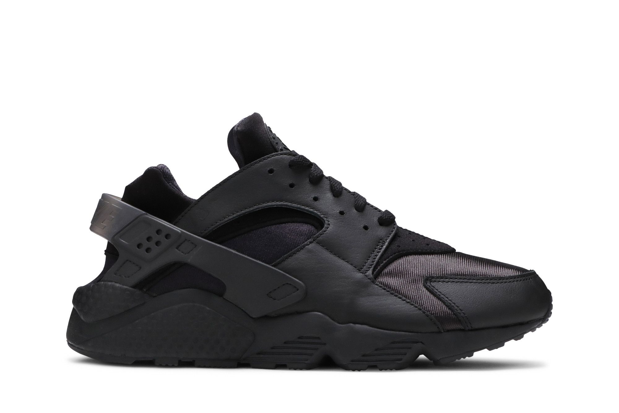 Huarache triple black daim top
