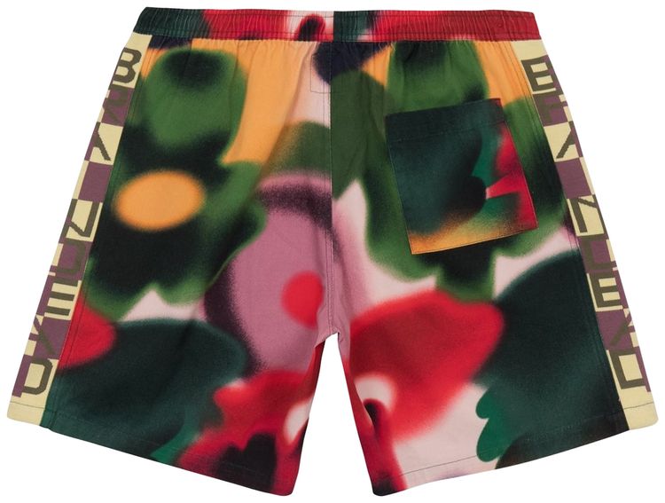 Brain Dead Floral Watercolor Beach Short Lemon